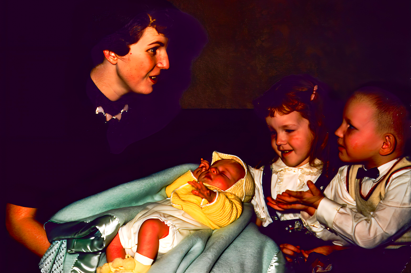 Baby Jeff with Mom and Siblings